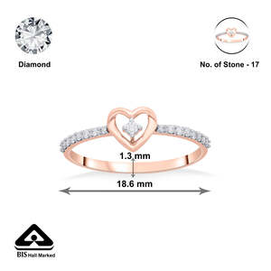 Anillo de Diamantes en Oro Rosa con Diseño Casual de Corazón - Product Image 6