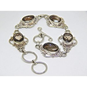 สร้อยข้อมือควอทซ์สโมคกี้แบบแฮนด์เมดและของขวัญแหวนแฟชั่นสำหรับ BR0027-GS ของเธอ - Product Image 4