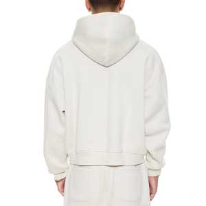 Ensemble de survêtement unisexe décontracté épais à coupe droite et ample avec sweat-shirt et pantalon de jogging vierge - Product Image 6
