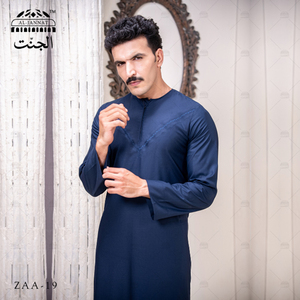 2025 alta calidad transpirable cuello redondo hombres Thobe Jubba último estilo saudí árabe islámico vestido para hombres musulmanes desgaste - Product Image 5