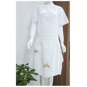 Wholesale Custom Embroidery Flower Design <b>Apron</b> Embroidery High Quality Cotton <b>Kitchen</b> <b>Apron</b> for Bar Home Restaurant Gifts - Product Image 1