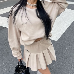 Felpa con cappuccio in 2 pezzi sportiva Casual da <span class=keywords><strong>donna</strong></span> in tinta unita e Set di <span class=keywords><strong>felpe</strong></span> con cappuccio stampato personalizzato in tessuto a maglia Casual - Product Image 3
