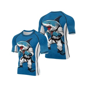 Chemise de compression à manches courtes Sublimated Rash Guard BJJ pour hommes MMA Jiu Jitsu Fightwear Base Layer - Product Image 5