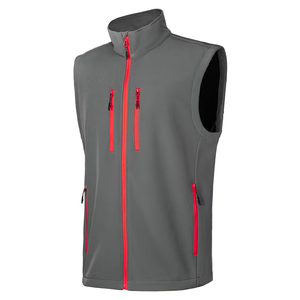 Chaleco Softshell de invierno cálido de buena calidad, Color gris, cuello levantado, ropa de abrigo ligera, chaleco Softshell acolchado sin mangas - Product Image 3