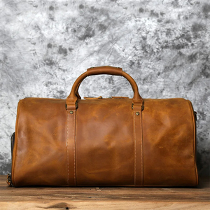 Innovative Design Reistas Leather Duffle Bag Fashionable Genuine Leather with Zipper Closure Large Capacity Reusable Portable - Product Image 6