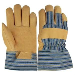 Guantes de Trabajo de Cuero Vacuno de Primera Calidad, Duraderos, con Puño Reforzado de Goma, Protección Industrial, Estilo Canadiense - Product Image 1