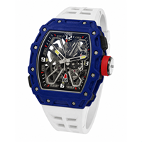 Montre squelette mécanique bleue haut de gamme pour homme, nouveau modèle, anti-magnétique, étanche, ultra-mince, pour affaires 172