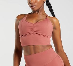 Ensemble de sous-vêtements sans couture actifs personnalisés pour femmes vêtements de yoga de fitness pour femmes avec rembourrage doux soutien-gorge de sport uni noir respirant - Product Image 6