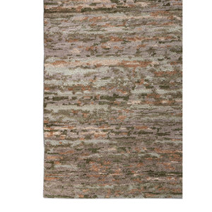 Alfombra Uvenuti de Lana con Patrón Abstracto, Tejida a Mano, Gris y Negra, para Sala de Estar o Pasillo - AIWL-3083 - Product Image 4