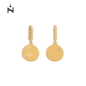 Pendientes con dijes chapados en oro Ziio Constellation para mujer, clásicos para uso diario, Acero 12 - Product Image 1