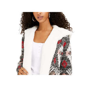 Cardigan Casual da Ragazzo Crave Frame con Bordo in Sherpa, Grigio, Taglia Piccola, per l'Inverno - Product Image 2