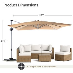 Sombrilla grande personalizada para <span class=keywords><strong>patio</strong></span>, sombrilla, solar, led, luz cálida, colgante, jardín, sombrilla a prueba de sol - Product Image 5