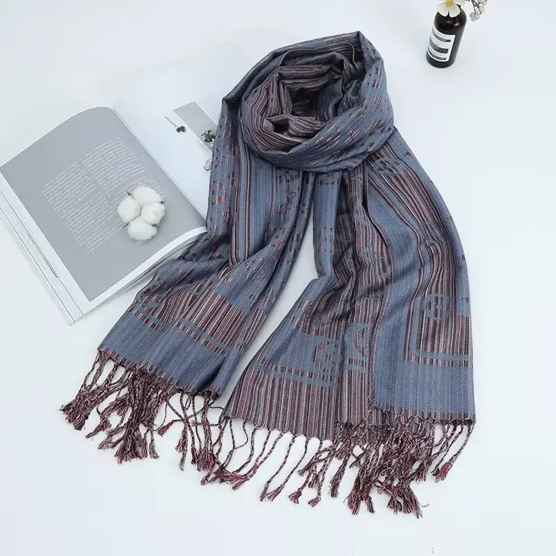 Printed tassel pashmina scarf shawls for men and ladies thick hijab shawls warm autumn and winter pashmina