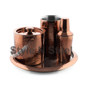 Ensemble d'outils de barre en acier inoxydable de conception nervurée professionnelle de 4 pièces pour les barmans Outils de barre en métal noir - Product Image 5