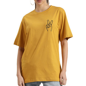 เสื้อยืดโอเวอร์ไซส์ผู้หญิง พิมพ์ลายกราฟิก ผ้าฝ้ายลำลอง แฟชั่นเสื้อหลวมๆ แขนสั้น ทรงหลวมไหล่ตก สำหรับฤดูร้อน รับสกรีนโลโก้ - Product Image 1