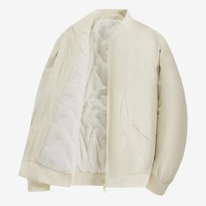 Veste matelassée à col mandarin pour hommes coupe-vent à capuche hiver toile mélange tissu fermeture éclair avant taille personnalisée - Product Image 3