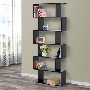 HOMCOM Bibliothèque en bois au design moderne avec 6 étagères 80 × 23 × 192cm Noir - Product Image 4