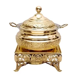 Brass Metal Chafing Dish Luxury Style <b>Food</b> <b>Warmer</b> Wedding <b>Buffet</b> <b>Food</b> Serving Chafing Dish for Hotel Wedding Serving Use - Product Image 1