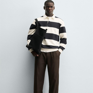 Ropa Urbana para Hombre, Sudaderas con Cuello Polo Bordado, Estilo Casual, Felpa Francesa, Alta Calidad, Manga Larga, Tejido de Punto, Venta al por Mayor - Product Image 3