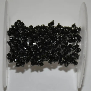 Best Quality Copper and Black Beads <b>Rosary</b> chain, Black Plated Glass Beads Cluster <b>Rosary</b> Chain, Beaded Chain for Jewelry Making - Product Image 5