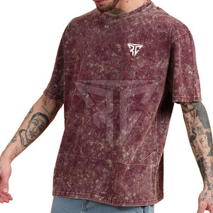 Acid Wash T-Shirt Custom Logo Blank High Quality 100% Cotton Regular Fit Solid Pattern Breathable <b>Short</b> <b>Sleeve</b> Men's Washed - Product Image 1