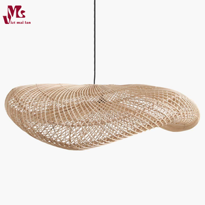 Lampes à suspension en rotin, grand lustre en osier tissé à la main Boho suspension panier en rotin suspension pour salle à manger - Product Image 4