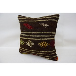 หมอนผ้าวูลสีน้ำตาลถัก18X18นิ้วสุดหรูถักทอด้วยดอกไม้สไตล์วินเทจลายใบไม้สำหรับห้องครัว - Product Image 3