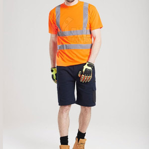 Camiseta de Alta Visibilidad para Hombre con Tiras Reflectantes para Trabajo Industrial y al Aire Libre, Camiseta de Seguridad Fluorescente, Ropa de Trabajo de Alta Visibilidad - Product Image 4