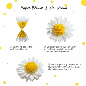 Groovy Daisy Tissue Paper Pom Poms Party Decorations Pink Orange Yellow Paper Flowers Boho Retro Hippie Party Supplies