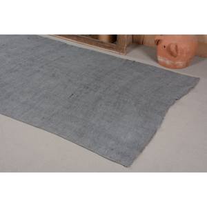 Alfombra Turca Moderna Vintage de 5.2 x 11.4 pies, Hecha a Mano, Lana Gris Ecológica, Pelo Medio, Diseño de Patchwork, Forma Rectangular Grande - Product Image 4