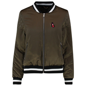 Chaqueta acolchada de moda de otoño para mujer de alta calidad, satén transpirable con bordado de logotipo, Bombardero a prueba de viento, estilo callejero - Product Image 3