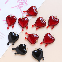Pas cher DIY Chrétien Classique Plaqué Or et Rhodium Blanc Transparent Résine Acrylique Coeur Charm Pendentifs