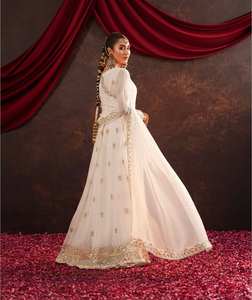 Top vente Designer Faux Georgette femmes robe Anarkali costume attrayant indien traditionnel Festival porter des robes décontractées - Product Image 5