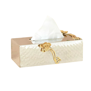 Design élégant décoratif carré en métal organisateur de mouchoirs en papier bureau à domicile comptoir serviette accessoire boîte de rangement de mouchoirs en vente - Product Image 6