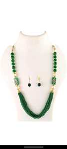 Brown <b>Square</b> Stone Necklace <b>Set</b> - Product Image 5