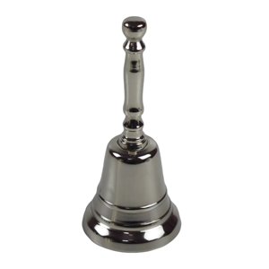 Ensemble de 2 cloches à main en métal plaqué argent brillant cloche d'église de meilleure forme cloches à main multifonctionnelles de style nautique - Product Image 4