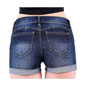 Shorts de Mezclilla Encerados para Mujer, Color: Azul Medio, 100% Auténticos - Product Image 4