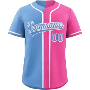 Gran oferta, camisa de béisbol raglán de poliéster 100% en blanco personalizada/camiseta de béisbol personalizada con botones - Product Image 4