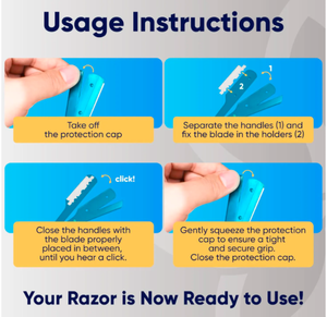 Kit de maquinilla de afeitar de borde recto azul titanio profesional 100 cuchillas de acero inoxidable desechables cuerpo de Metal belleza del cabello cuidado Personal - Product Image 3