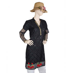 Kurti Bordado Elegante para Mujer - Negro - Product Image 1