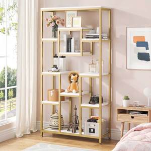 <b>Modern</b> Rubber Wood & Iron Frame 90x30x180cm Decorative <b>Shelf</b> KS68248 - Product Image 2