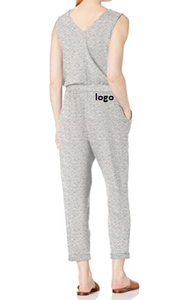 48% โพลีเอสเตอร์48% Viscose 4% อีลาสเทนนำเข้าไม่ปิดเครื่องจั๊มสูทถักแขนกุดแบบสบายสำหรับผู้หญิง - Product Image 6