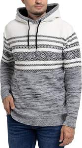 2024 automne hiver respirant hommes tricoté à capuche chandails à manches longues couleur unie pulls mode mâle chaud tricots décontracté - Product Image 4