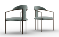 Fauteuil de haute qualité avec cadre en aluminium élégant, revêtement en microfibre, design européen moderne, salon, 100% fabriqué en Italie, VF HOME