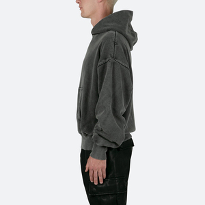 Poids élevé en vrac 600gsm unisexe plaine blanc surdimensionné goutte devrait Vintage lavé recadrée sweats à capuche hommes - Product Image 2