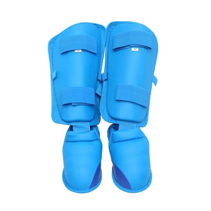 Blue PU Leather Shin and Instep Guards for Karate Martial Arts Training Equipment Unisex Protective Gear Durable - Product Image 5