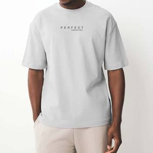 เสื้อยืดสตรีทคอตตอนแบบหนาสำหรับผู้ชายเสื้อยืดโอเวอร์ไซส์ลายพิมพ์โลโก้น้ำหนักมากสำหรับผู้หญิง300GSM - Product Image 3