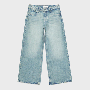 Pantalones vaqueros de pierna ancha de talla grande para mujer, pantalones holgados de calle para mujer, pantalones de cintura alta para mujer, pantalones vaqueros para uso al aire libre - Product Image 1