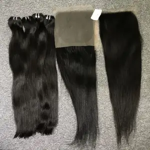 Full Combo 200 Density Natural Straight Mix 5x5 Transparent Hd Lace Closure Raw Human Hair Extension Wholesale Priced