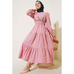 Front Embroidered <b>Elastic</b> Waist Dress Powder - Product Image 3